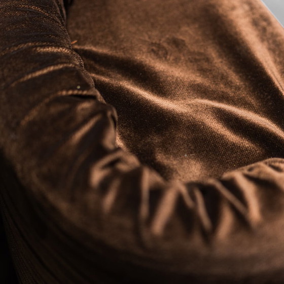 Image 1 of Pair of brown velvet armchairs by Doimo Salotti, 1970s