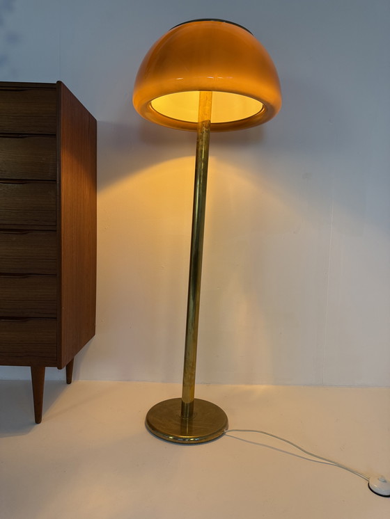 Image 1 of Lampada da terra vintage a fungo in ottone, Cosack Leuchten '70