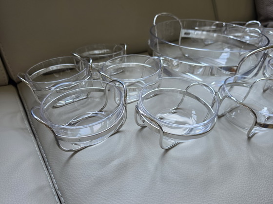 Set da punch PM Italy di 14 pezzi in argento placcato e vetro, stile Mid-Century Modern (anni '70) (photo 12 of 15)