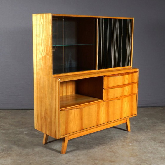Vintage Cocktail Barkast Met Vitrine – Bohumil Landsman Voor Jitona – Jaren 60 – Vitrinekasten, Glass, Wood (photo 3 of 9)