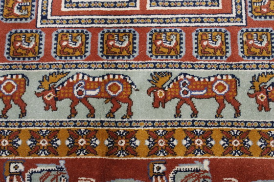 Image 1 of Original hand-knotted Indo carpet Pazyrik design wool carpet 200 x 200 cm