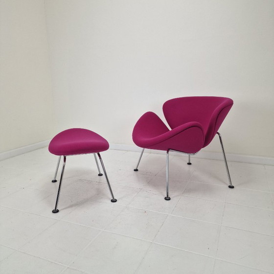 Image 1 of Silla Orange Slice con otomana de Pierre Paulin para Artifort, años 80