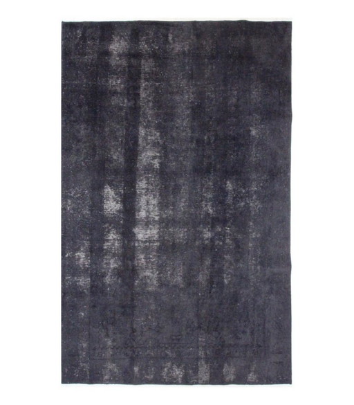 Alfombra Oriental Anudada a Mano Vintage Art Clásico & Diseño en Relieve 280 x 177 cm Color Negro