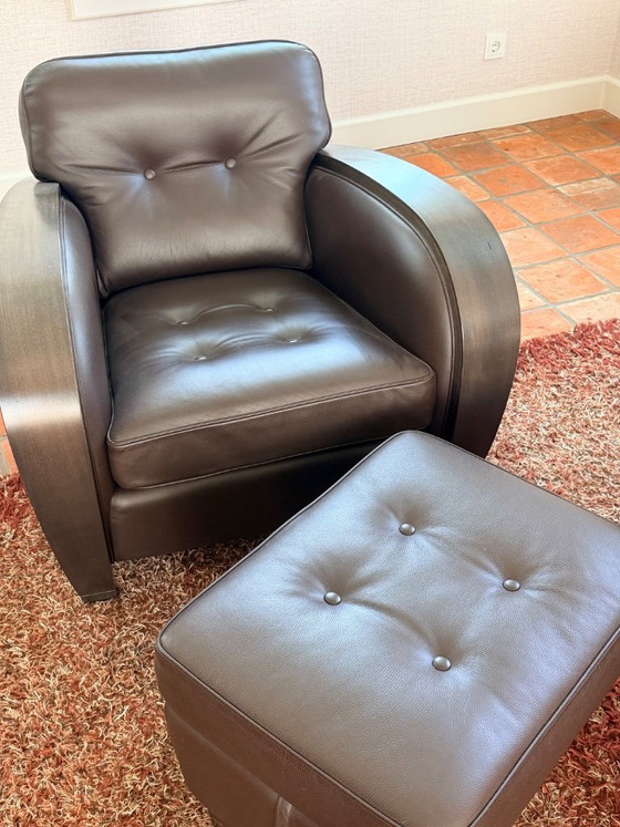 Image 1 of Bench armchair with footstool