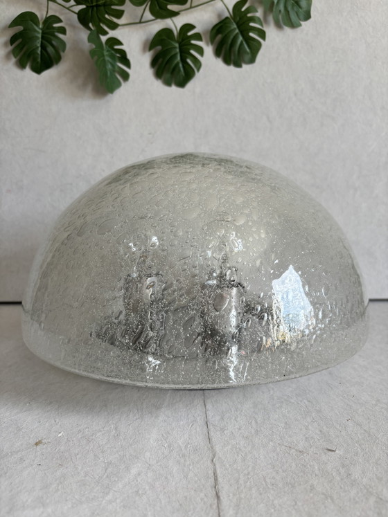 Image 1 of Lampe de plafond / lampe de table vintage Doria Leuchten en verre glacé MCM