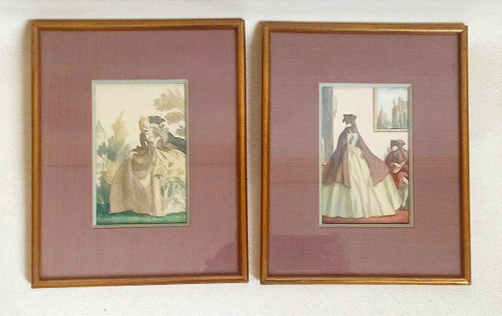 Coppia di acquerelli e gouache originali di Ferdinand Fargeot 1946 – Arte, Vetro, Carta (photo 2 of 5)
