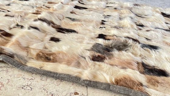 Image 1 of 1970s Leather Rug, Beige-Brown - 56 x 107cm