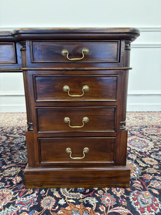 Scrivania classica inglese Partnerdesk – Scrivanie, Leather, Wood (photo 11 of 19)