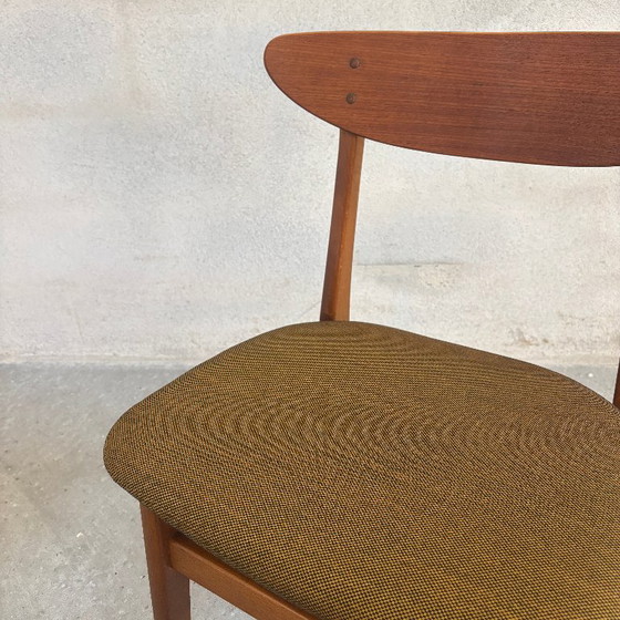 Lot de six Chaises de salle à manger, bois et tissu marron, Farstrup, Textile, Scandinavian (photo 10 sur 11)