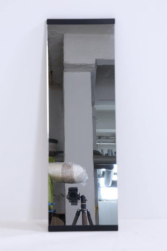 Image 1 of Vintage Spiegel 60s | Mid Century Hangende Spiegel Hout Retro Schuin Vintage #06-02