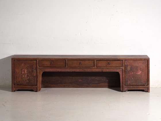 Antiker bemalter niedriger Schrank aus Kiefernholz – China, circa 1900 – Sideboard, Iron (photo 33 of 40)