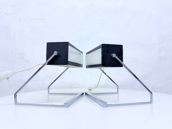 2 Cosack table lamps, model 7851, 1960s, minimalist design – Chrome (photo 8 of 13)