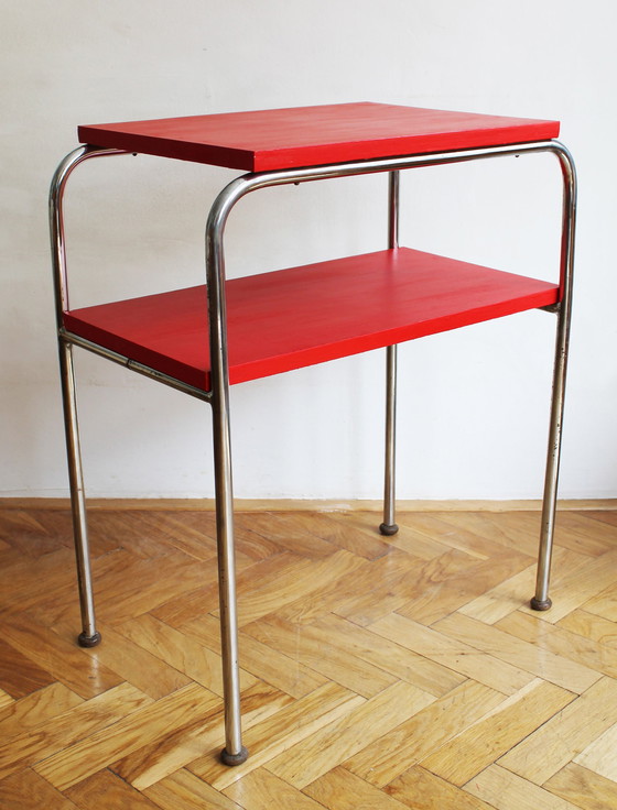 Image 1 of 1930's Modernist Tubular Side Table Model R7 by Slezak