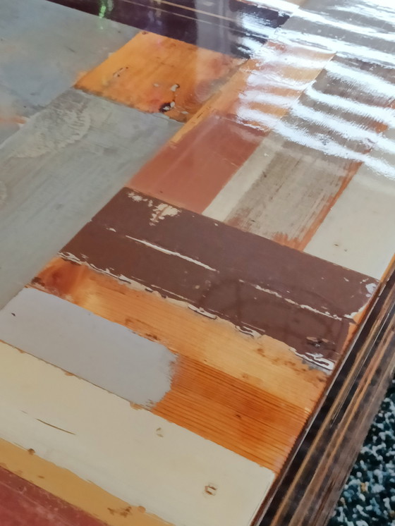 Image 1 of Dusign Dutch Design coffee table – 120×102 cm – Scratchwood top with resin topping (Piet Hein Eek style)
