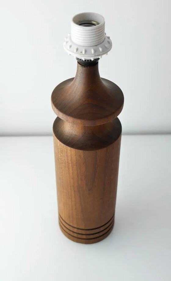 Image 1 of Large mid-century modern Danish teak table lamp