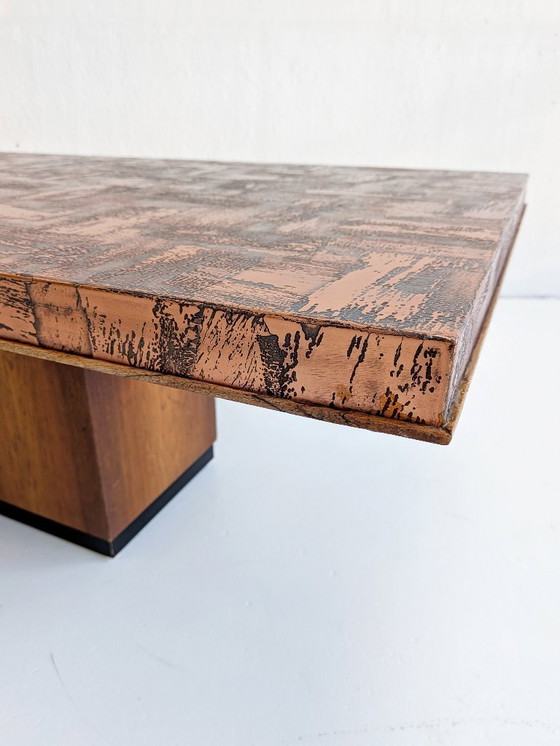Image 1 of Brutalistischer, kupferplattierter Couchtisch von Heinz Lilienthal, 1970er Jahre