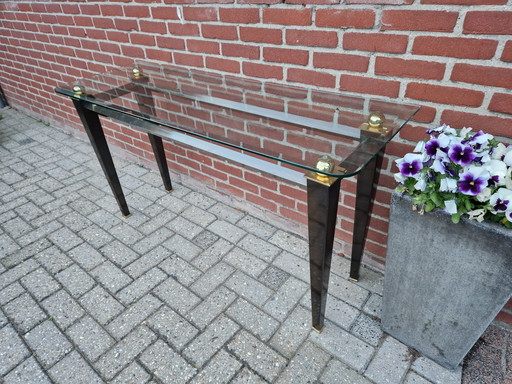 Mesita auxiliar de estilo Hollywood Regency/Art Deco, década de 1980.