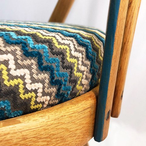 Image 1 of 4x Stühle TON "Blaue Streifen"