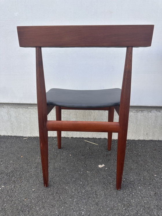 Image 1 of Set van 4 Scandinavische teakhouten stoelen van Hans Olsen voor Frem Røjle – Denemarken, jaren 60
