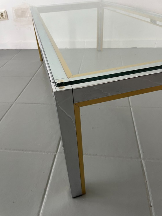 Image 1 of Romeo Rega coffee table in chrome and gold, Italy, 1970s