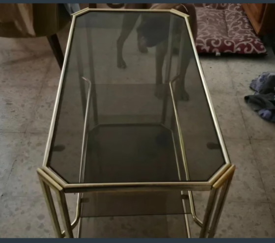 Carrello da cameriere ottagonale vintage - Morex Italia (1984) / Carrello bar vintage italiano in ottone (photo 5 of 7)
