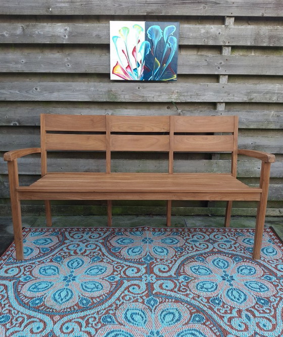 Image 1 of Banc de jardin en teck 150 cm, 3 personnes