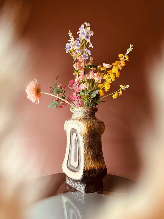 Image 1 of Sculptural brutalist ceramic vase West Germany