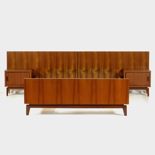 Mid Century Doppelbett-Schlafzimmer-Set, 1960er Jahre