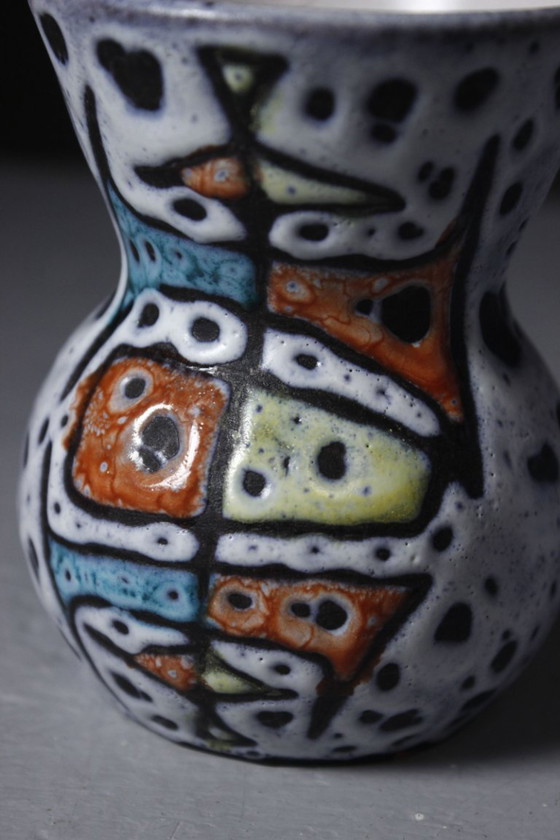 Marius Bessone in Vallauris - Pair of vases with geometric decoration, France, 1950s – Ceramic (photo 7 of 10)