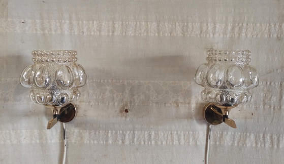 Apliques de pared de latón dorado y cristal, de Helena Tynell - década de 1970 – Glass (photo 10 of 10)