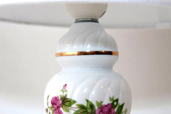 Image 1 of Porcelain table lamp, hand-painted, 1980s vintage