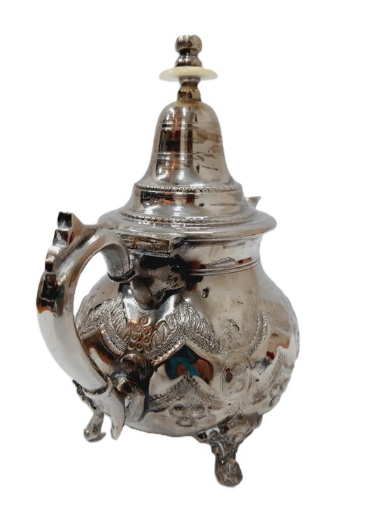 Image 1 of Vintage Moroccan silver-plated teapot/coffee pot 19 cm