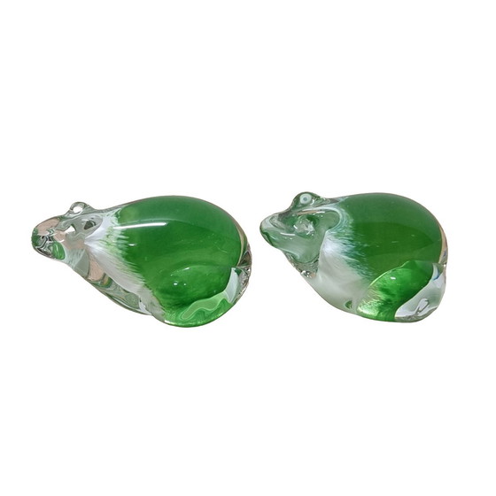 Image 1 of Set of Crystal Frogs From Pfeiffer, 1990s