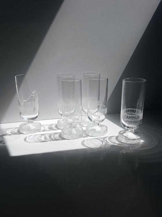 5 Campari „Greca“ Bitterglazen van Matteo Thun voor Alessi, Italië 1986, met originele doos (photo 8 of 9)
