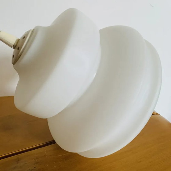 Vintage white opaline Pendant lamp, Scandinavian Design, Glass (photo 11 of 11)
