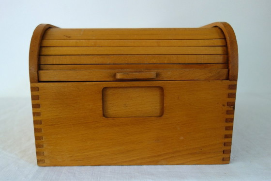 Vintage tambour door cabinet – Filing cabinets, Wood (photo 3 of 8)