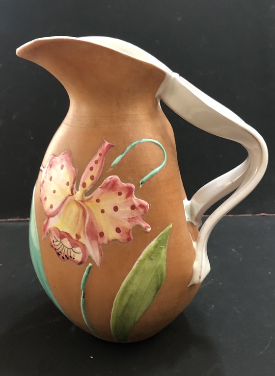 Image 1 of Vintage Ceramic Pitcher Vase From Fiamma, Italy