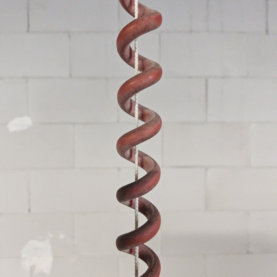 Image 1 of Vintage in hoogte verstelbare rode fluorescent buis lamp (Massive) (retro TL verlichting)