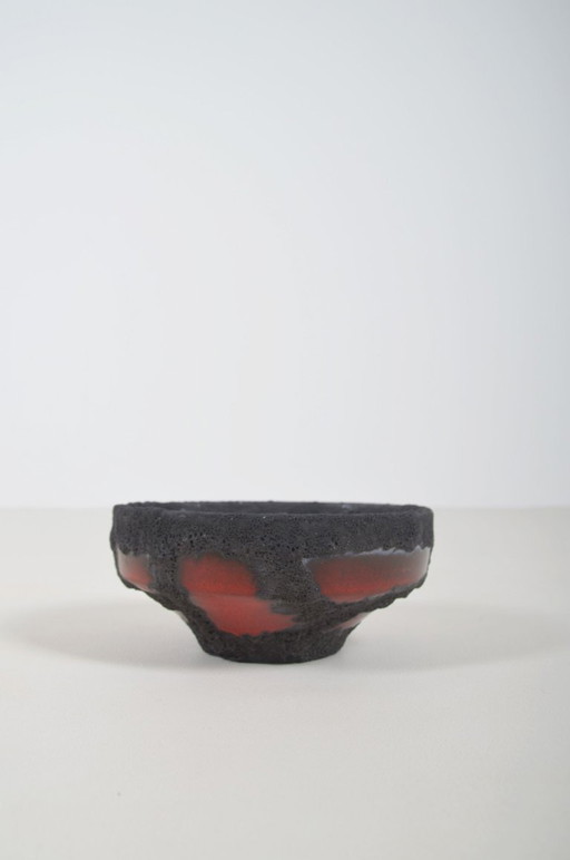 Cuenco de lava grueso de Marei Keramik, Alemania Occidental, década de 1970