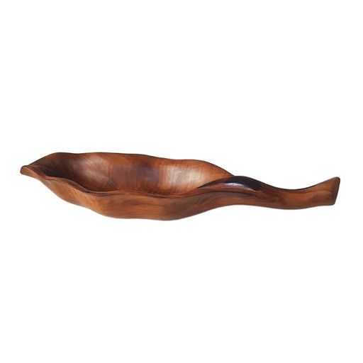 Blattschale aus Olivenholz von Atelier Falfer, 1950er Jahre – schalen, Wood