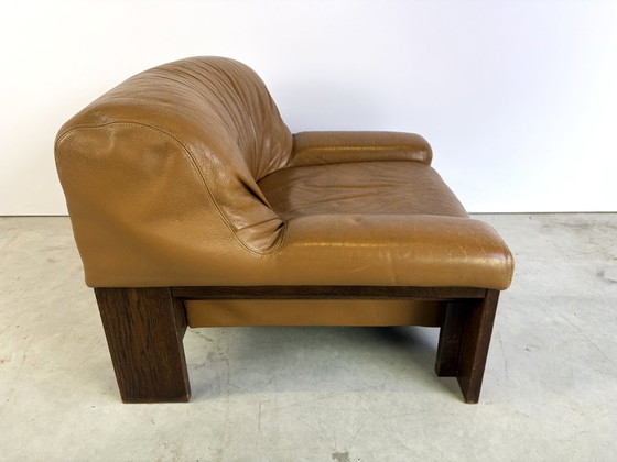 Brutalistischer Ledersessel, 1960er Jahre – Holz (photo 7 of 11)