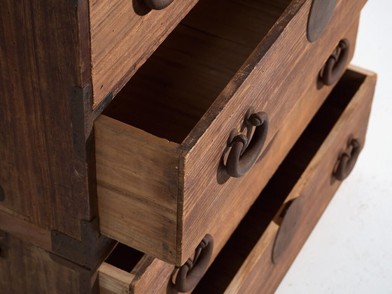 Antique Japanese Tansu Chest of Drawers - Meiji / Taishō Period (c. ) #81 – Iron (photo 22 of 40)