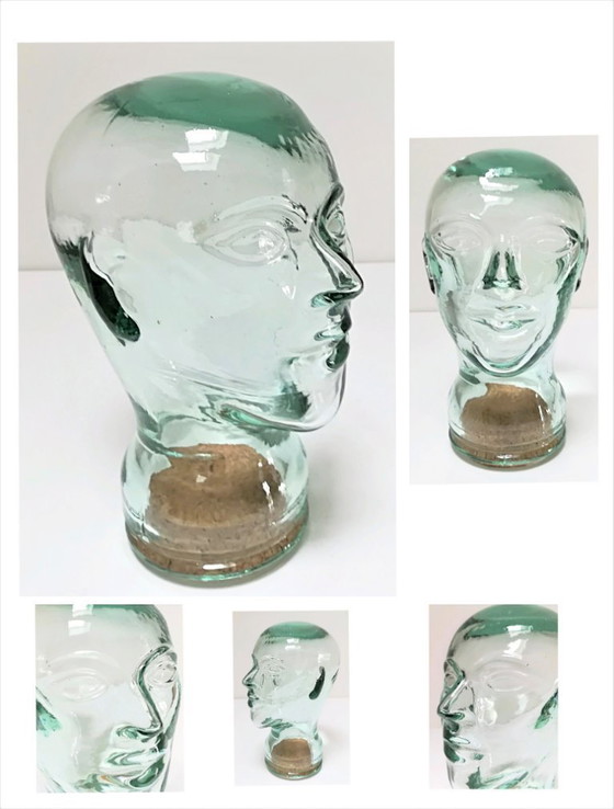 Image 1 of Glazen pot met een menselijke figuur, jaren 80