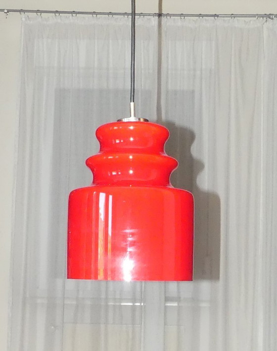 Image 1 of Peill&Putzler ceiling lamp red 1970s UK1aEb