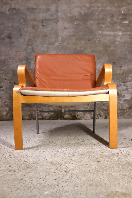Image 1 of IKEA - Bjärred Stuhl - Cognacfarbenes Leder - Johan Huldt - 2001