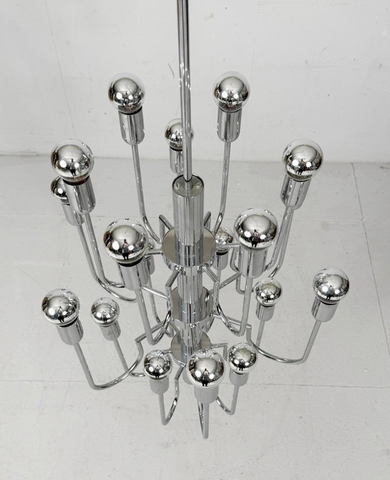 Image 1 of Mid-century chrome Sputnik chandelier by Gaetano Sciolari, Italy, 1970s