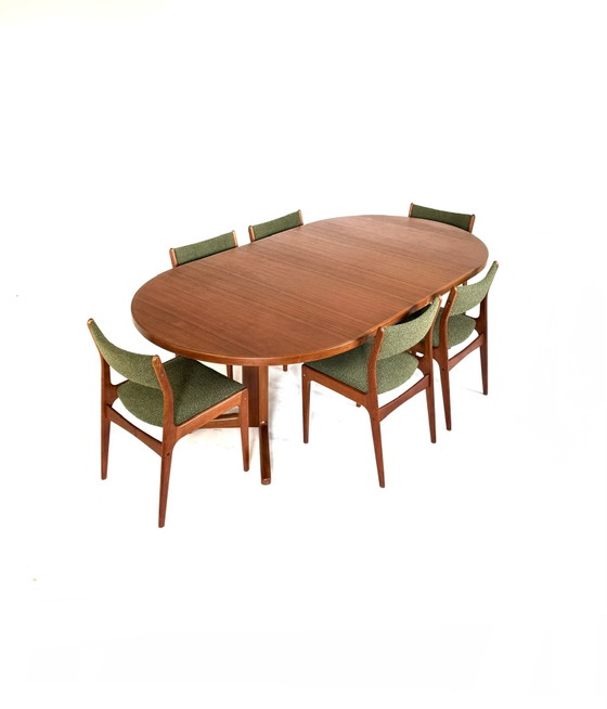Vintage Extendable Danish Dining Table, Velje Møbelfabrik '60 – Velje Stolefabrik, Wood, Metal (photo 13 of 15)