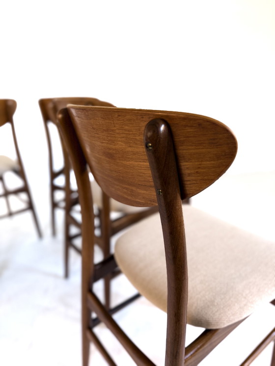 Image 1 of 6 chaises de salle à manger danoises restaurées des années 60