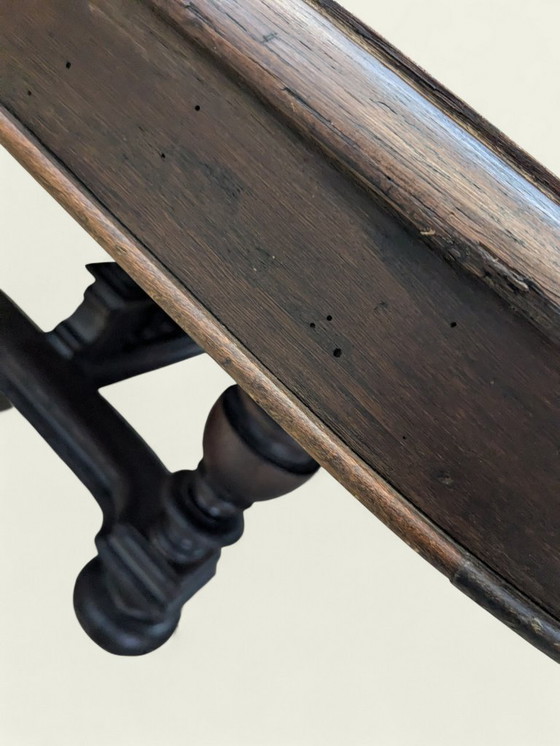 Image 1 of Wilhelminian coffee table | Late 19th century | Antique dining table with wood grain | Vintage furniture