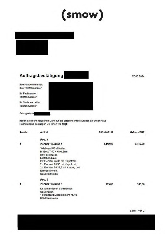 Image 1 of USM Haller dressoir in puur wit | Nieuw gekocht in 2024 | Originele factuur beschikbaar